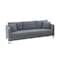 Armen Living Heritage Gray Fabric Upholstered Sofa with Brushed Stainless Steel Legs LCHT3GREY - alternate 3
